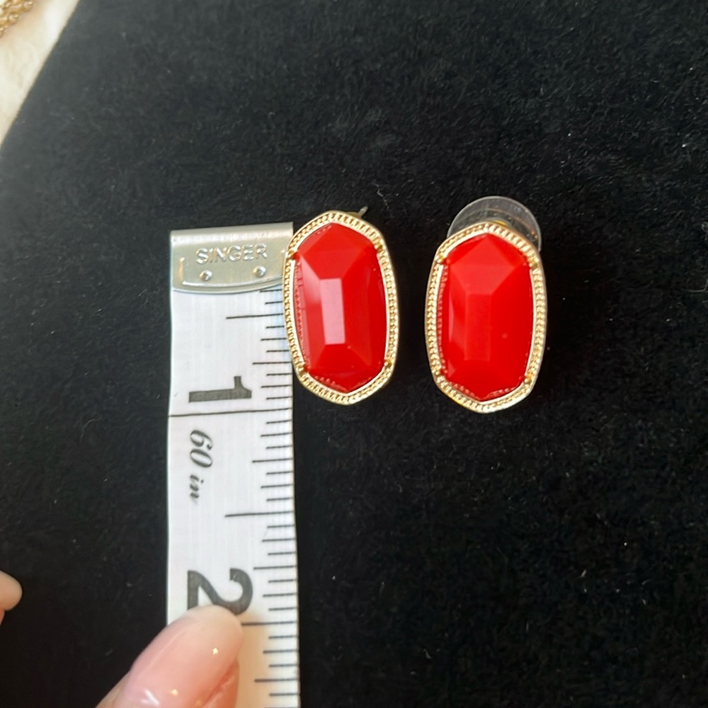 Red and Gold Fashion Earrings - Picture 2 of 3
